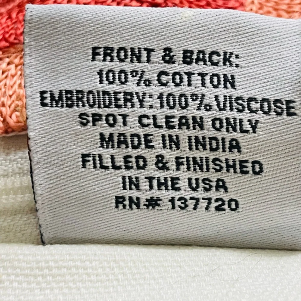 DEVI DESIGNS EMBROIDERED DECORATIVE PILLOW 19x13 down insert